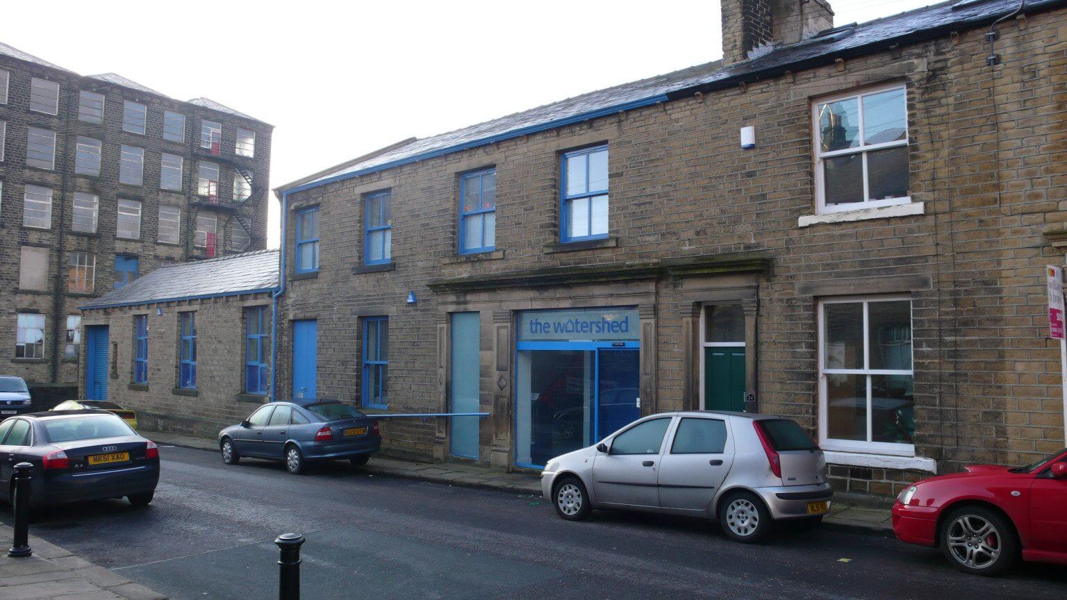 External view of the Watershed building in Slaithwaite, venue for the Slaithwaite meditation classes.